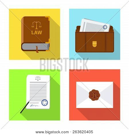 Vector Design Of Law And Lawyer Logo. Set Of Law And Justice Stock Vector Illustration.