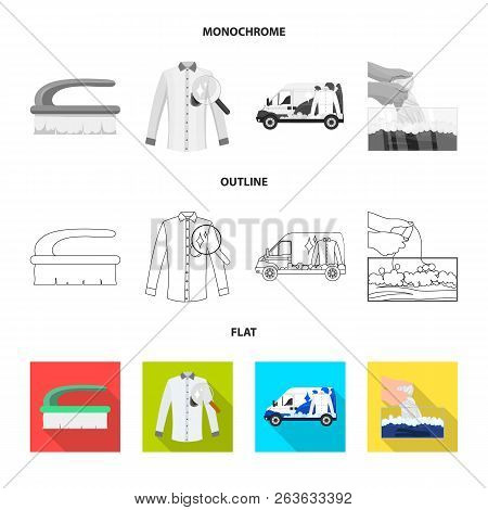 Vector Illustration Of Laundry And Clean Sign. Set Of Laundry And Clothes Stock Vector Illustration.