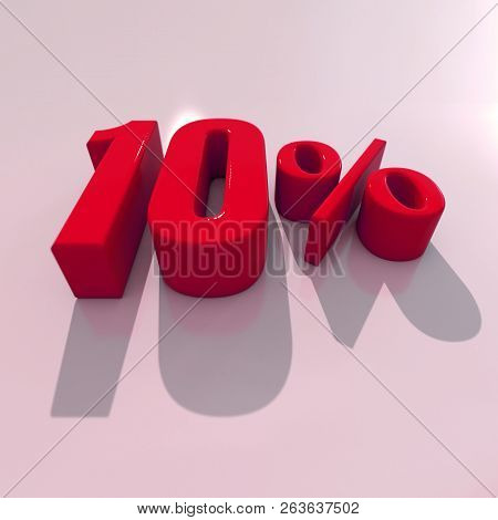 3d Illustration 10 Percent Discount Sign, Sale Up To 10, 10 Sale, Percentages Special Offer, Save On