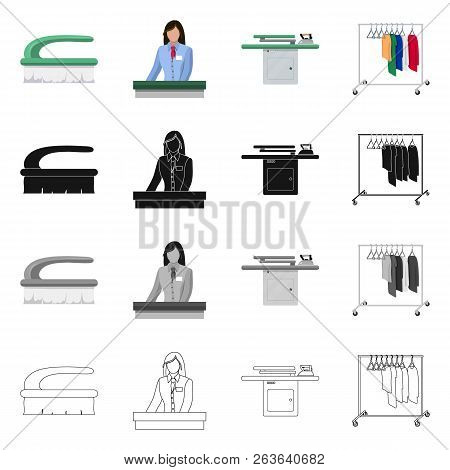 Vector Illustration Of Laundry And Clean Icon. Set Of Laundry And Clothes Stock Vector Illustration.