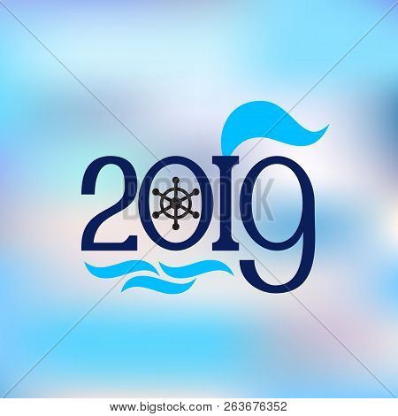 Happy New Year 2019 Abstract Banner Nautical Style