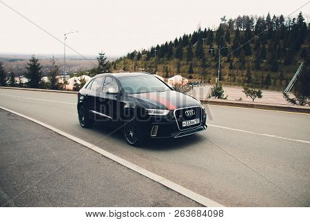 Ufa, Russia - March 4, 2018: Sportsline Audi Rs Q3 On The Street.
