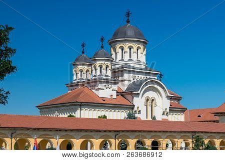 Reunification Cathedral On A Summer Sunny Day In Alba Iulia, Romania