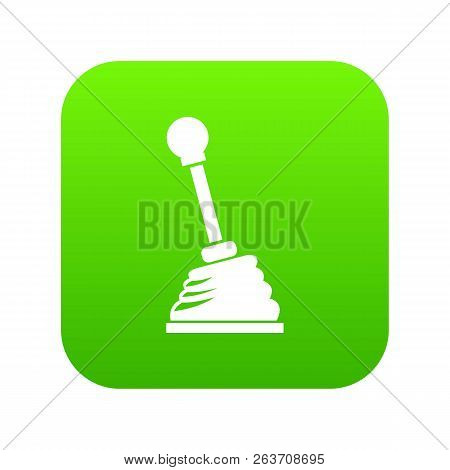 Gear Stick Icon Digital Green For Any Design Isolated On White Vector Illustration