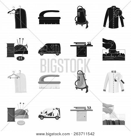 Vector Design Of Laundry And Clean Logo. Collection Of Laundry And Clothes Vector Icon For Stock.