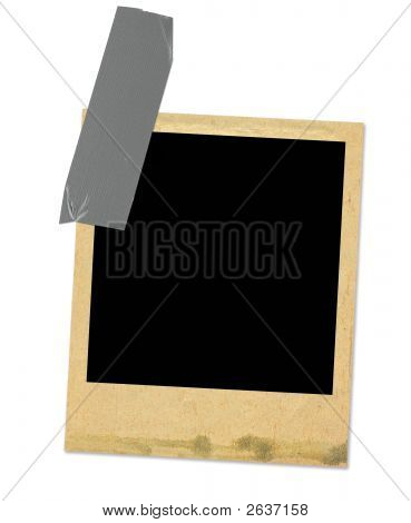 Bantlanmış eski fotoğraf çerçevesi