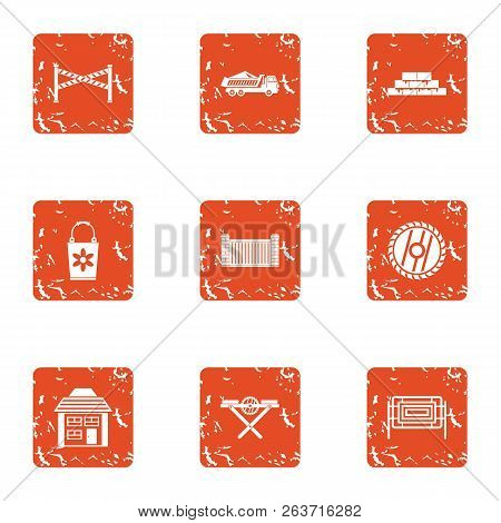 Slog Icons Set. Grunge Set Of 9 Slog Vector Icons For Web Isolated On White Background