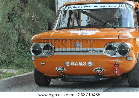 Pesaro , Italy - Ott 13 - 2018 : Prinz Nsu Tt First Edition Race Automobile Reserved Vintage Race Ca