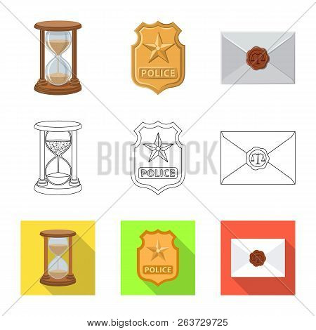 Vector Design Of Law And Lawyer Icon. Collection Of Law And Justice Stock Vector Illustration.