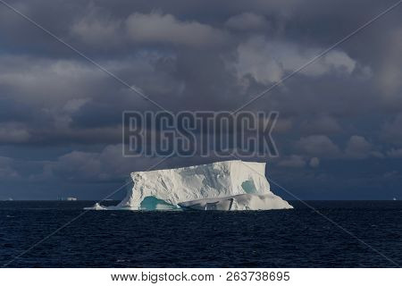 Antarctic Seascape Tabular  With Iceberg