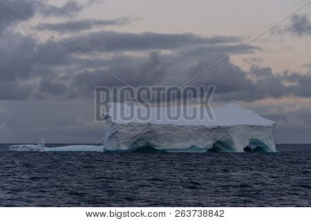 Antarctic Seascape Tabular  With Iceberg
