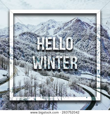 Winter Is Coming Text Concept Over The Snowy Nature Scene Backgound
