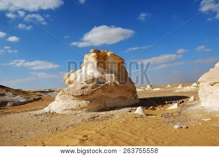 Beautiful Abstract Nature Rock Formations In Western White Desert, Sahara. Egypt