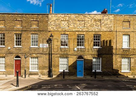 London October 2018. A View Of Beautiful Georgian Streets In Waterloo In London.