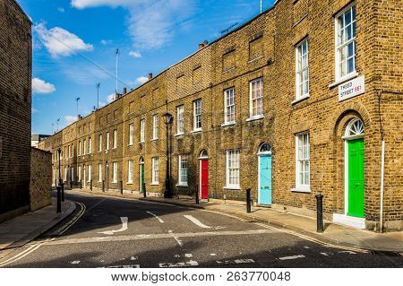 London October 2018. A View Of Beautiful Georgian Streets In Waterloo In London.