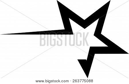Star Icon Black Color Logo White Background
