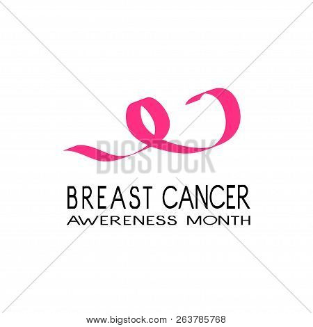 Breast Cancer. Pink Ribbon. Emblem, Logo. Template.