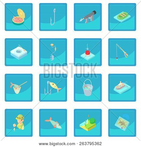 Fishing Icon Blue App For Any Design Illustration