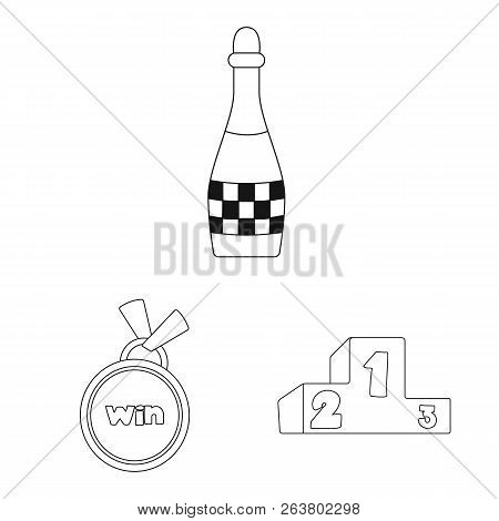Isolated Object Of Car And Rally Logo. Set Of Car And Race Vector Icon For Stock.