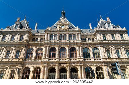 The Palais De La Bourse Or Palais Du Commerce, A Historic Monument In Lyon, France
