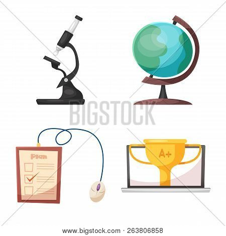 Vector Illustration Of Education And Learning Icon. Set Of Education And School Stock Symbol For Web