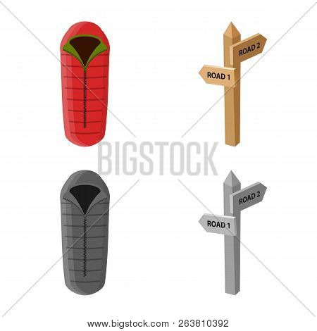 Vector Design Of Mountaineering And Peak Sign. Set Of Mountaineering And Camp Vector Icon For Stock.