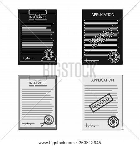 Vector Illustration Of Form And Document Logo. Set Of Form And Mark Vector Icon For Stock.
