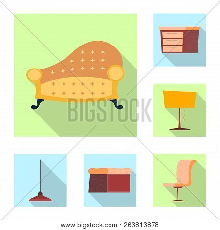 Vector Design Of Furniture And Apartment Icon. Set Of Furniture And Home Vector Icon For Stock.