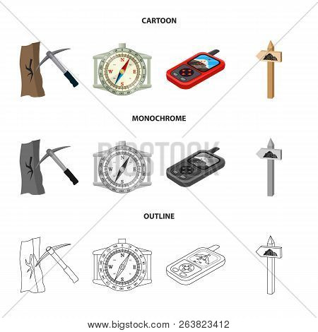 Vector Design Of Mountaineering And Peak Icon. Set Of Mountaineering And Camp Vector Icon For Stock.