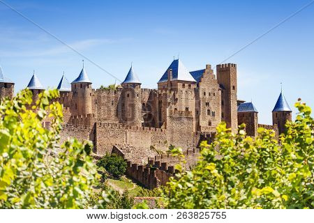Beautiful View Of Carcassonne Citadel In France