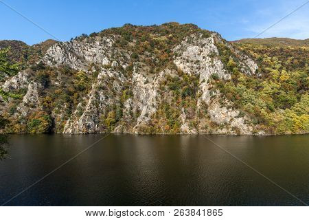 Autumn Landscape From Dam Of The Krichim Reservoir, Rhodopes Mountain, Plovdiv Region, Bulgaria