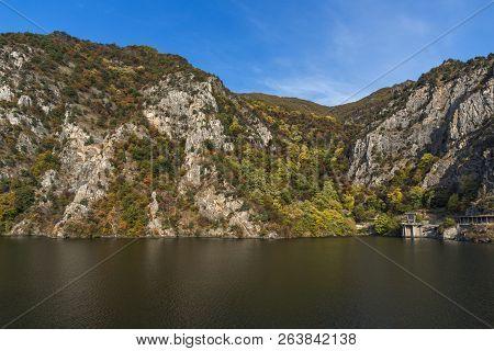 Autumn Landscape From Dam Of The Krichim Reservoir, Rhodopes Mountain, Plovdiv Region, Bulgaria