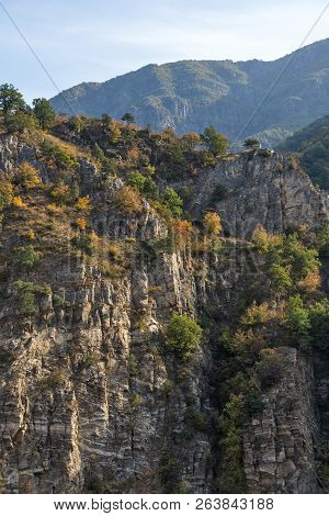 Amazing Autumn Landscape With  Forest Around Krichim Reservoir, Rhodopes Mountain, Bulgaria