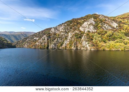Autumn Landscape From Dam Of The Krichim Reservoir, Rhodopes Mountain, Plovdiv Region, Bulgaria