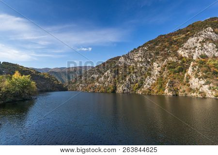 Autumn Landscape From Dam Of The Krichim Reservoir, Rhodopes Mountain, Plovdiv Region, Bulgaria