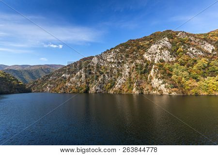 Autumn Landscape From Dam Of The Krichim Reservoir, Rhodopes Mountain, Plovdiv Region, Bulgaria