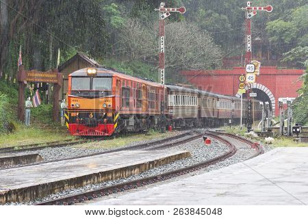 Khun Tan Tunne - Lampang Thailand - Oct 14, 2018:- Khun Tan Railway Station Is A Railway Station On 