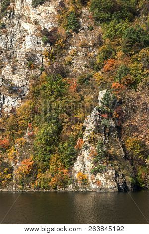 Autumn Landscape From Dam Of The Krichim Reservoir, Rhodopes Mountain, Plovdiv Region, Bulgaria