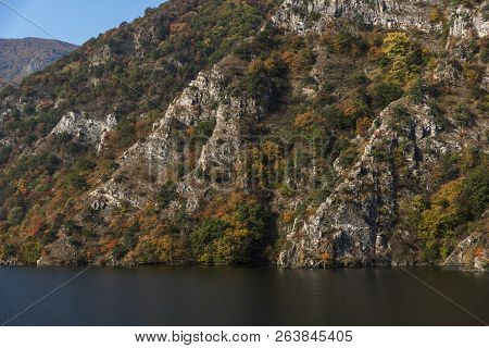 Autumn Landscape From Dam Of The Krichim Reservoir, Rhodopes Mountain, Plovdiv Region, Bulgaria