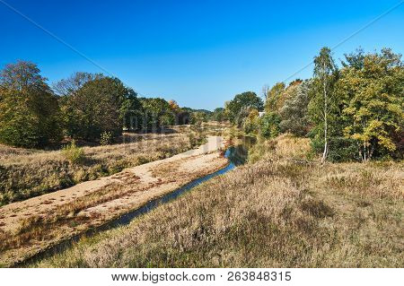 The Lusatian Neisse River Basin On The Border Between Poland And Germany