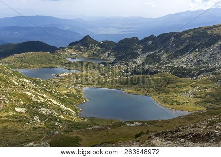 Summer View Of The Twin, The Trefoil And The Fish Lakes, Rila Mountain, The Seven Rila Lakes, Bulgar