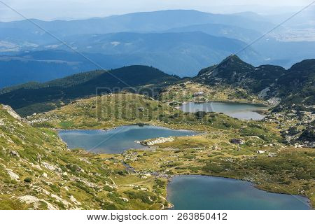 Summer View Of The Twin, The Trefoil And The Fish Lakes, Rila Mountain, The Seven Rila Lakes, Bulgar