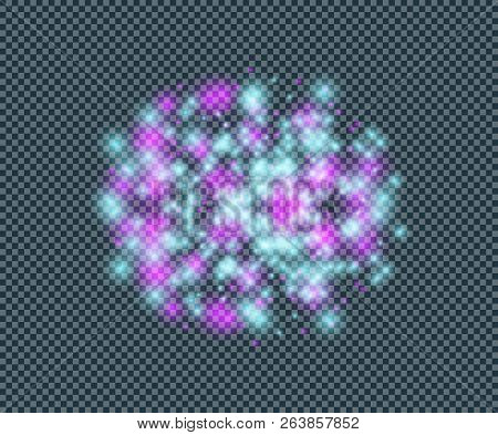 Vector Abstract Light, Magenta And Cian Colors, Festive Decorative Element On Transparent Background
