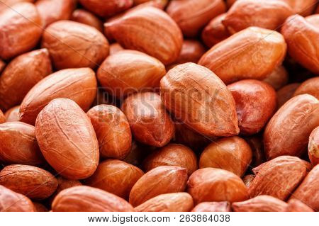 Peanuts, For Background Or Textures. Uncleaned Inshell Peanuts.