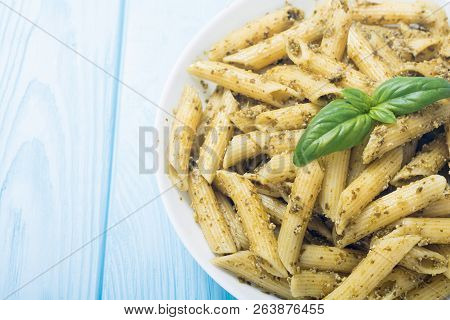 Italian Penne Pasta With Sauce Pesto
