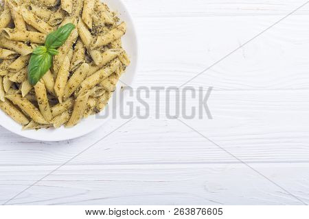 Italian Penne Pasta With Sauce Pesto