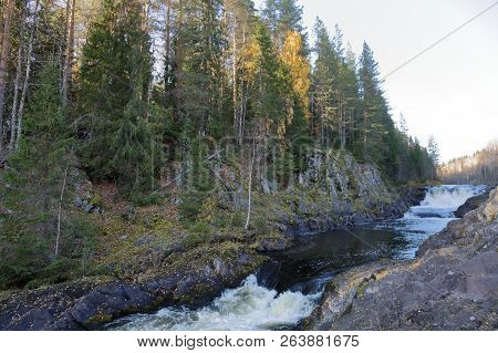 Waterfall Kivach, Karelia, Russia