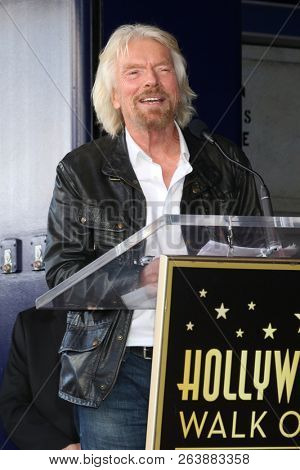LOS ANGELES - OCT 16:  Sir Richard Branson at the Sir Richard Branson Star Ceremony on the Hollywood Walk of Fame on October 16, 2018 in Los Angeles, CA