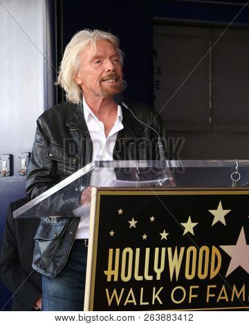 LOS ANGELES - OCT 16:  Sir Richard Branson at the Sir Richard Branson Star Ceremony on the Hollywood Walk of Fame on October 16, 2018 in Los Angeles, CA
