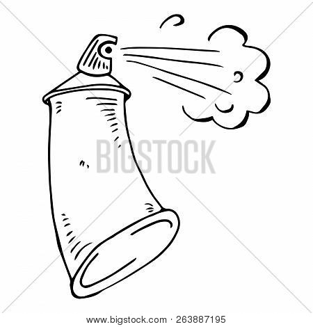 Paint Balloon With Paint Icon. Vector Illustration Spray. Hand Drawn Paint Balloon With Paint.